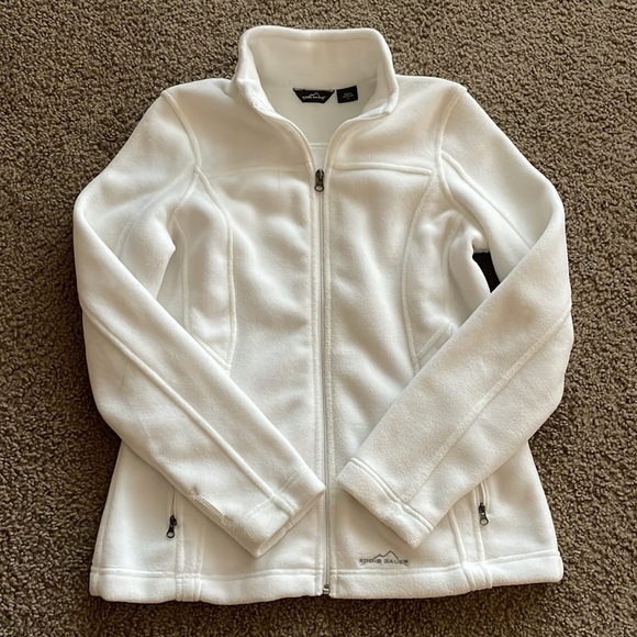 Eddie Bauer Women's White Full-Zip Fleece Jacket - Picture 2 of 10